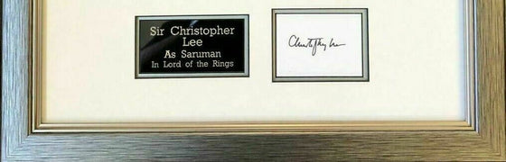 Christopher Lee Signed & FRAMED Photo Mount Display LORD OF THE RINGS AFTAL COA