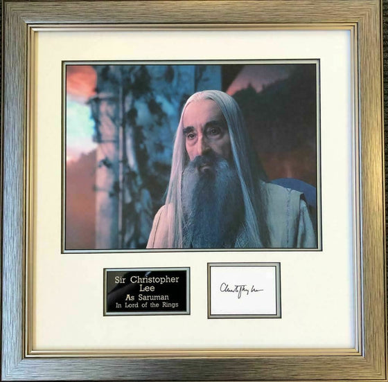 Christopher Lee Signed & FRAMED Photo Mount Display LORD OF THE RINGS AFTAL COA