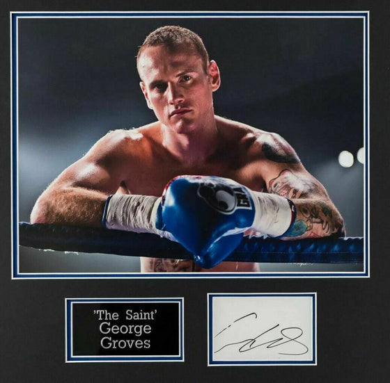 George Groves SIGNED & FRAMED PHOTO MOUNT DISPLAY AFTAL COA (A)