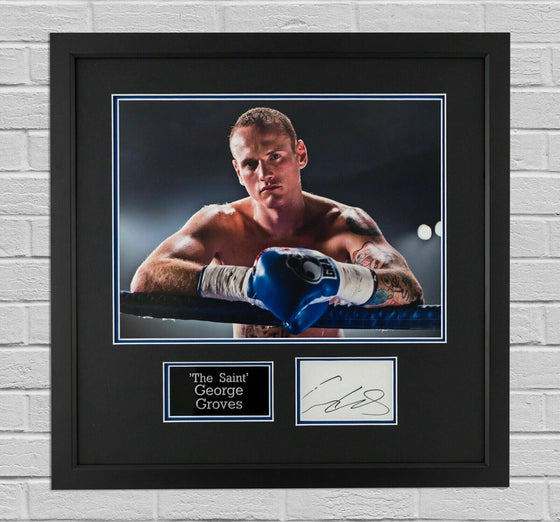 George Groves SIGNED & FRAMED PHOTO MOUNT DISPLAY AFTAL COA (A)