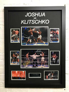  Wladimir Klitschko & Anthony Joshua Signed 12X8 Photo FRAMED DISPLAY AFTAL COA