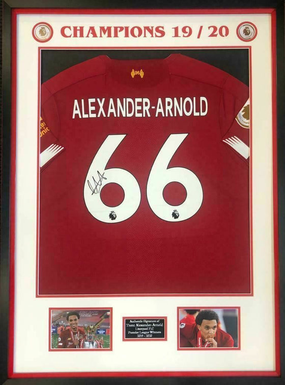 Trent Alexander-Arnold Signed & Framed Shirt Liverpool FC PROOF AFTAL COA (T)