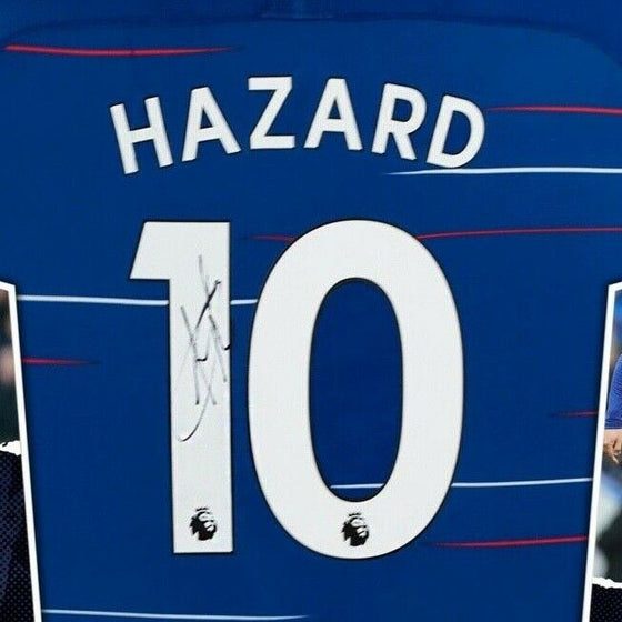 Eden Hazard Signed & Framed Shirt Chelsea FC AFTAL COA (Z)