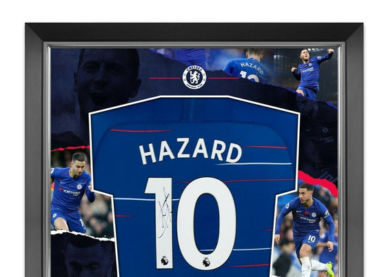 Eden Hazard Signed & Framed Shirt Chelsea FC AFTAL COA (Z)