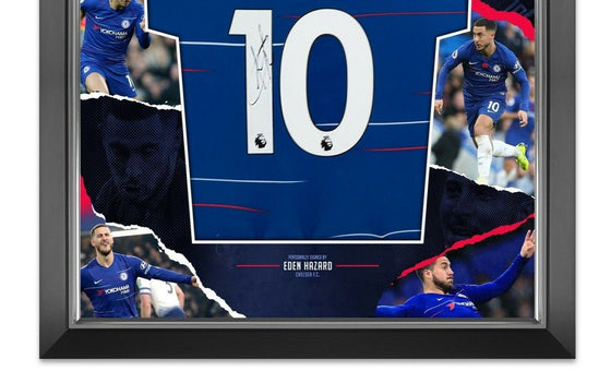 Eden Hazard Signed & Framed Shirt Chelsea FC AFTAL COA (Z)