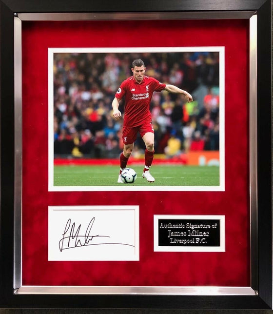 James Milner Genuine Hand Signed & FRAMED Photo Mount Display Liverpool FC (A)