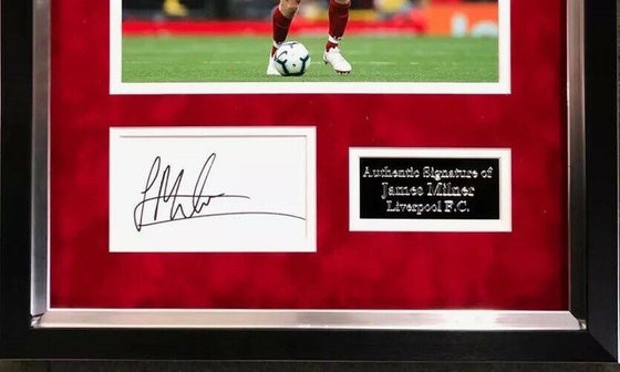 James Milner Genuine Hand Signed & FRAMED Photo Mount Display Liverpool FC (A)
