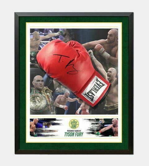 Tyson FURY Signed & FRAMED BOXING GLOVE IN PERSPEX BUBBLE AFTAL COA (B)