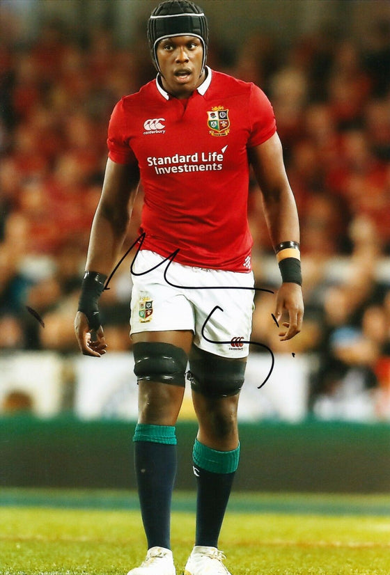 Maro Itoje Signed 12X8 England SARACENS & LIONS RUGBY PLAYER AFTAL COA (2102)