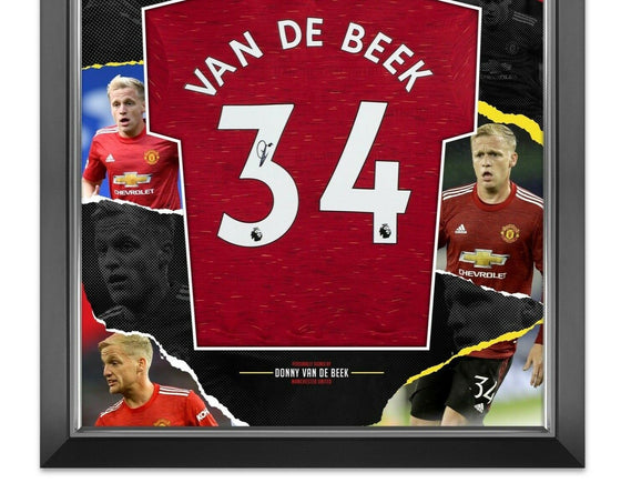 Donny van de Beek Signed & FRAMED Manchester United Shirt AFTAL COA
