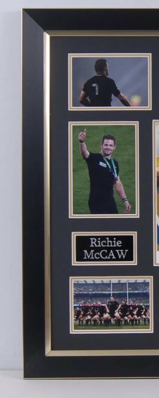 Dan Carter & Richie McCaw SIGNED & Framed RUGBY WORLD CUP PROGRAMME (FTO)