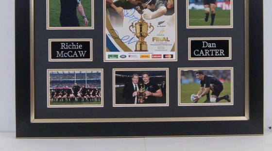 Dan Carter & Richie McCaw SIGNED & Framed RUGBY WORLD CUP PROGRAMME (FTO)