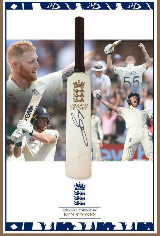 Ben Stokes Signed & Framed Mini Bat England CRICKET WORLD CUP 2019 AFTAL COA (A)