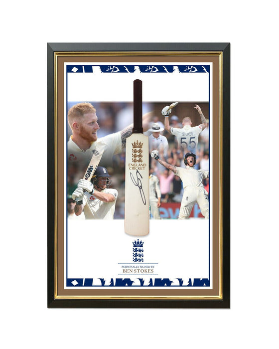 Ben Stokes Signed & Framed Mini Bat England CRICKET WORLD CUP 2019 AFTAL COA (A)