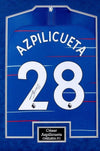 Cesar Azpilicueta Signed & Framed Shirt Chelsea FC AFTAL COA (A)