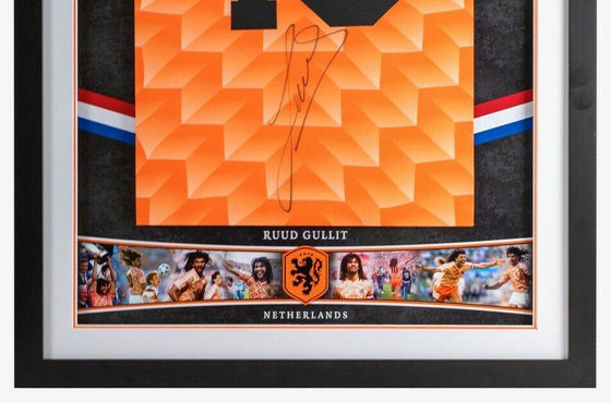 Ruud Gullit Signed & Framed HOLLAND Shirt EURO 88 Genuine Autograph AFTAL COA FT