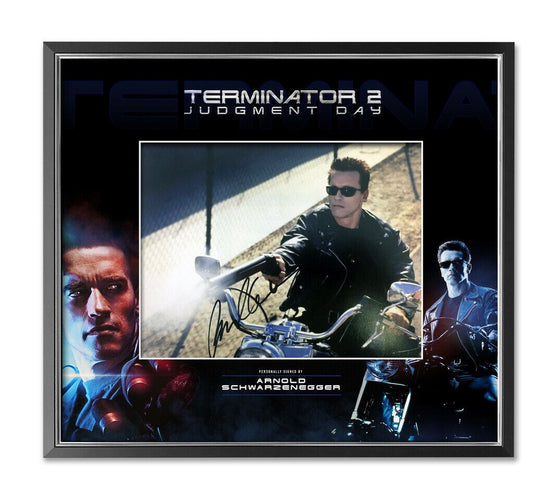 Arnold Schwarzenegger Signed & Framed 10X8 Photo Terminator AFTAL COA