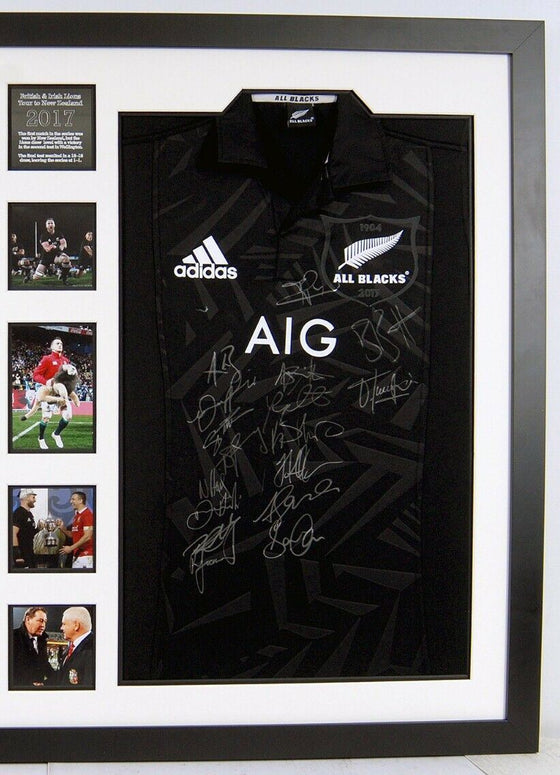 British & Irish Lions ALL BLACKS SIGNED Rugby Jerseys FRAMED AFTAL COA