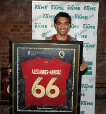  Trent Alexander-Arnold Signed & Framed Shirt Liverpool FC PROOF AFTAL COA (K)