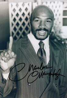  Marvelous Marvin Hagler SIGNED 12X8 Photo Iconic Boxer AFTAL COA (D)