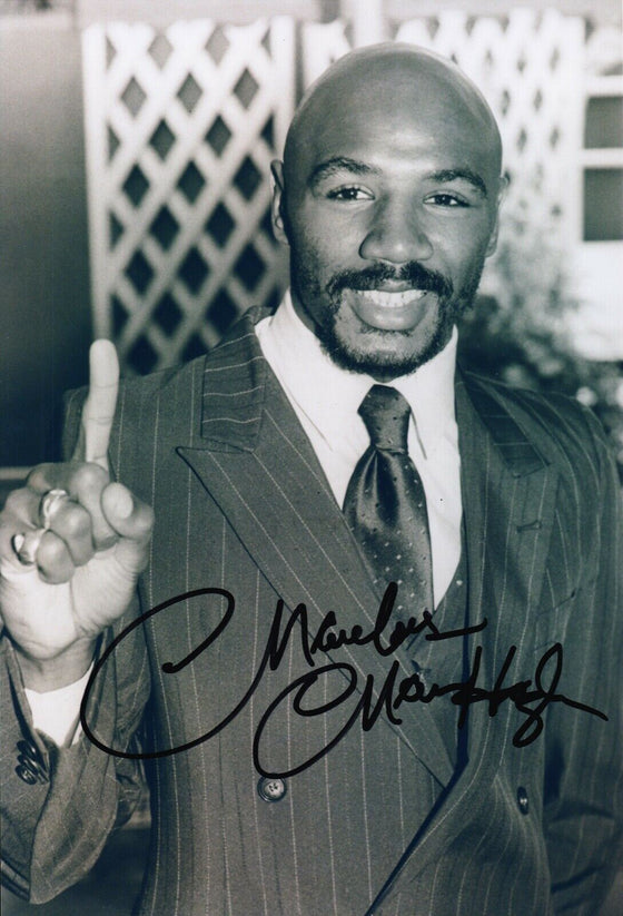 Marvelous Marvin Hagler SIGNED 12X8 Photo Iconic Boxer AFTAL COA (D)