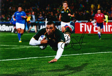  Bryan Habana Signed 12X8 Photo SPRINGBOKS South Africa AFTAL COA (2105)