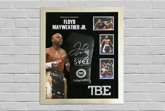 Floyd Mayweather Signed & FRAMED Boxing GLOVE TBE TMT AFTAL COA (N)