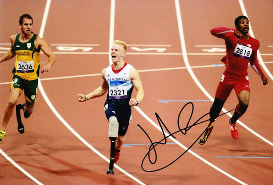 JONNIE PEACOCK SIGNED 12X8 PHOTO PARALYMPIC LEGEND LONDON 2012 AFTAL COA (C)