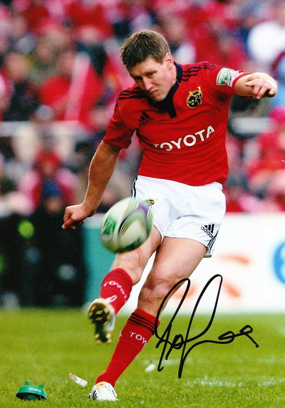 Ronan O'Gara Signed 12X8 Photo Ireland & Munster Rugby Genuine AFTAL COA (A)