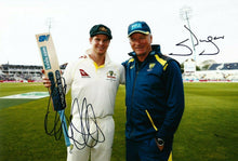  Steven SMITH & Steve WAUGH Signed 12X8 Photo 2019 ASHES Century AFTAL COA (2660)