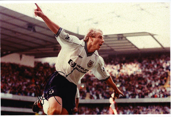 Jurgen Klinsmann SIGNED 12X8 Photo Tottenham Hotspur SPURS COYS AFTAL COA (C)