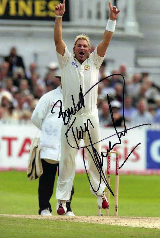 Shane Warne Signed 12X8 Photo Cricket Australia Ashes AFTAL COA (2625)