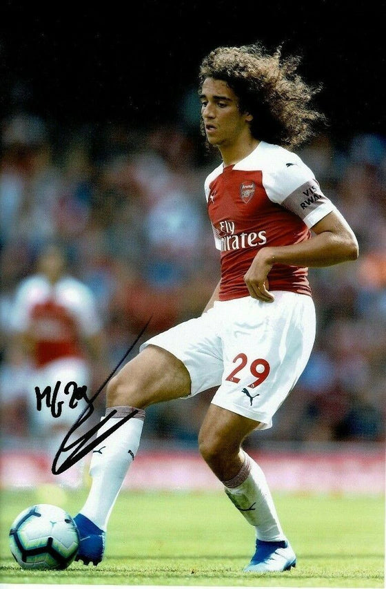 Matteo Guendouzi SIGNED 12X8 Photo Arsenal F.C. Shirt AFTAL COA (1553)