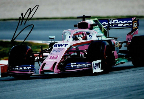 Lance Stroll SIGNED 12X8 Photo Racing Point  AFTAL COA (3615)
