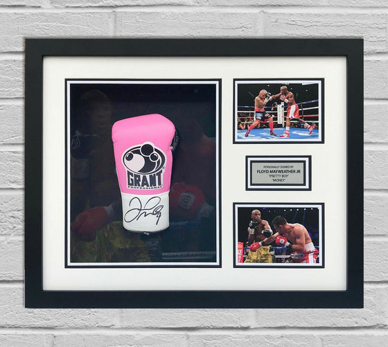 Floyd Mayweather Signed FRAMED Boxing GLOVE TBE TMT Genuine Signature AFTAL COA