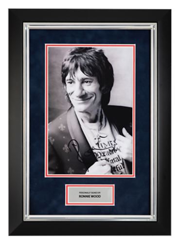 Ronnie WOOD SIGNED & FRAMED 12X8 Photo THE ROLLING STONES AFTAL COA