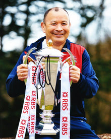  Eddie Jones Signed 10X8 Photo England RUGBY Coach SIX NATIONS AFTAL COA (I)
