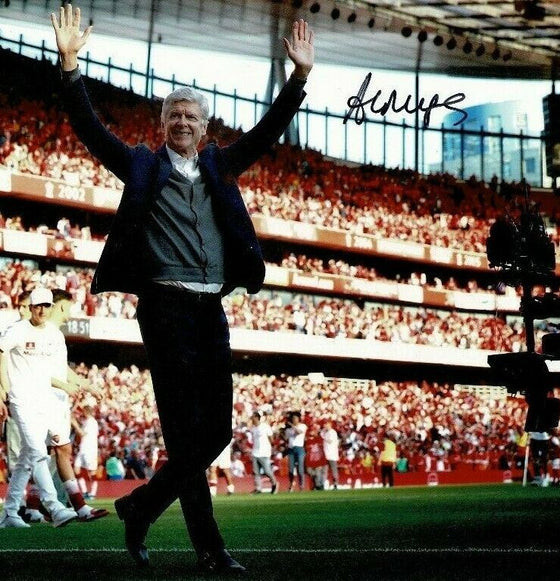 Arsene Wenger Signed 12X8 Arsenal F.C. PHOTO Autograph AFTAL COA (1523)