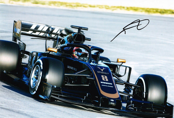 Romain Grosjean SIGNED 12X8 Photo Haas F1 Team AFTAL COA (A)