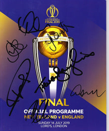  England CRICKET SIGNED By 7 Players 2019 World Cup FINAL Programme AFTAL COA (B)
