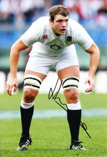  Joe Launchbury Signed 12X8 England Rugby AFTAL COA (2208)