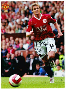  Ole Gunnar Solskjaer Signed 10X8 Photo Manchester United F.C. AFTAL COA (1186)