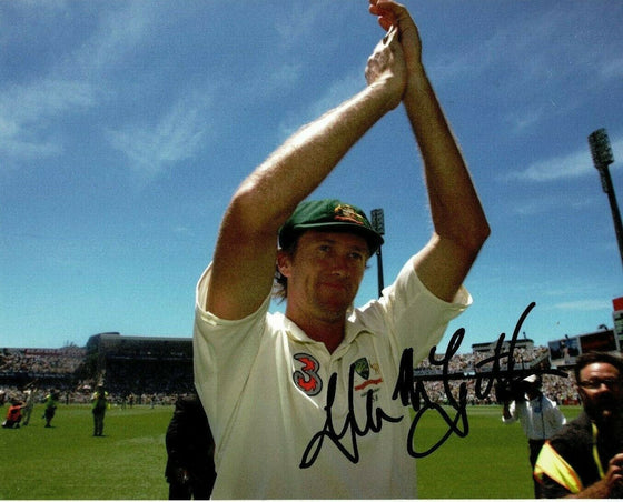 Glenn McGrath Signed 10X8 Photo ASHES Cricket World Cup Australia AFTAL COA (D)