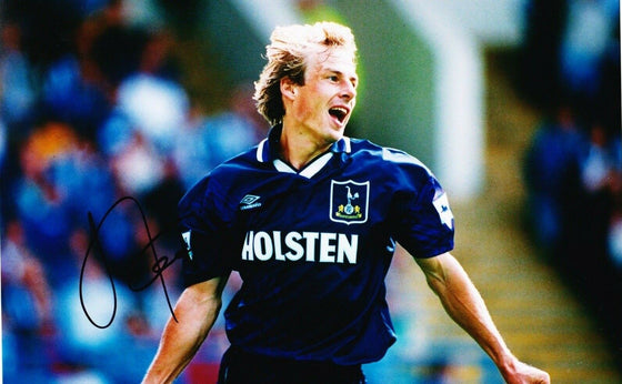 Jurgen Klinsmann SIGNED 12X8 Photo Tottenham Hotspur SPURS COYS AFTAL COA (D)