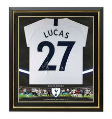  Lucas Moura Signed & Framed Shirt SPURS Genuine Tottenham Hotspur AFTAL COA (A)