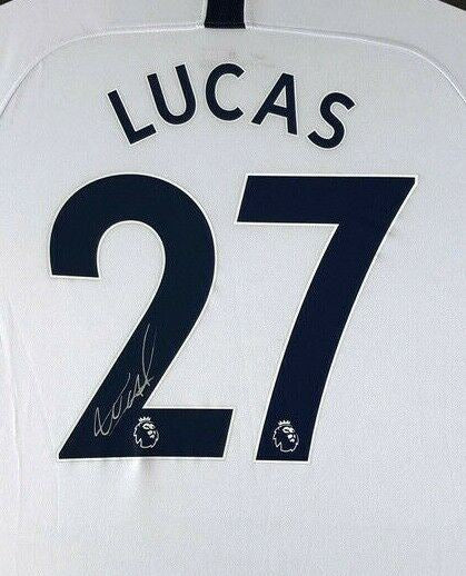 Lucas Moura Signed & Framed Shirt SPURS Genuine Tottenham Hotspur AFTAL COA (A)