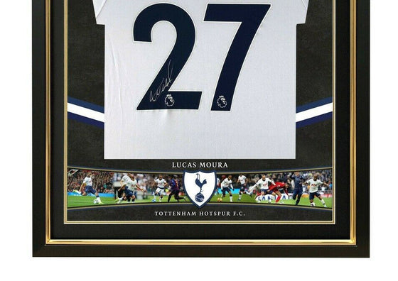 Lucas Moura Signed & Framed Shirt SPURS Genuine Tottenham Hotspur AFTAL COA (A)