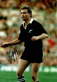  Grant Fox Signed 12X8 Photo ALL BLACKS NEW ZEALAND AFTAL COA (D)