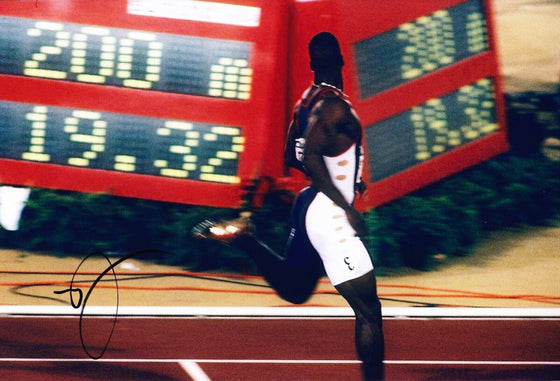 Michael Johnson Signed 12X8 Photo Olympic Champion ATLANTA 1996 AFTAL COA (C)