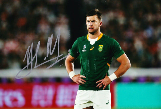 Handre Pollard Signed 12X8 Photo 2019 Rugby World Cup South Africa AFTAL COA (H)